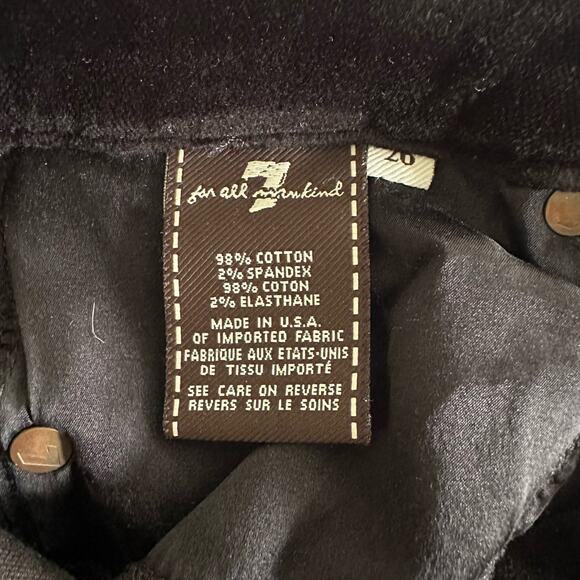 7 for All Man Kind Velvet Textured Flare Pants Size 26 - Picture 6 of 12